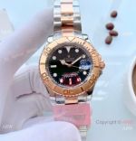 High Quality Copy Rolex Yacht-master 2-Tone Rose Gold Black Face Watch 41mm